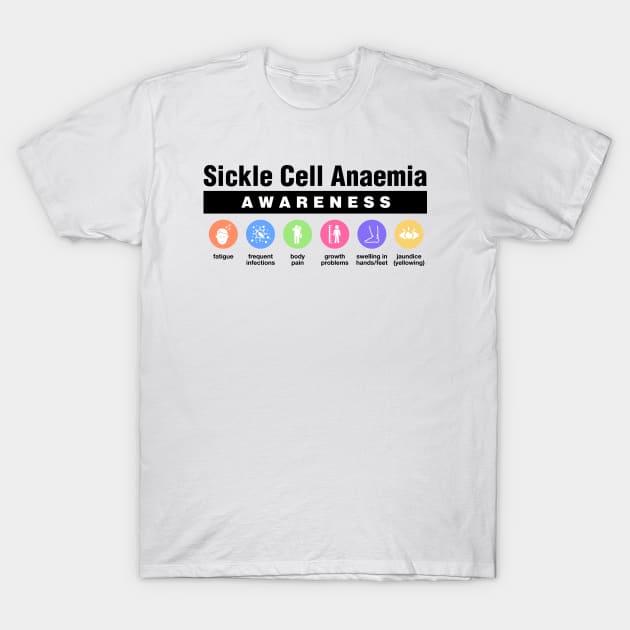 Sickle Cell - Disability Awareness Symptoms T-Shirt by Football from the Left